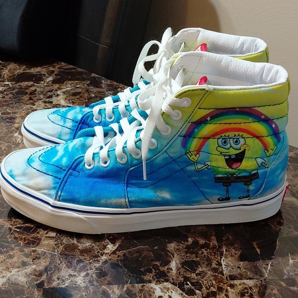 Vans Sk8 Hi Spongebob Imaginaaation Rainbow Mens 9.5 & Womens 11 High Top Shoes - Picture 3 of 13